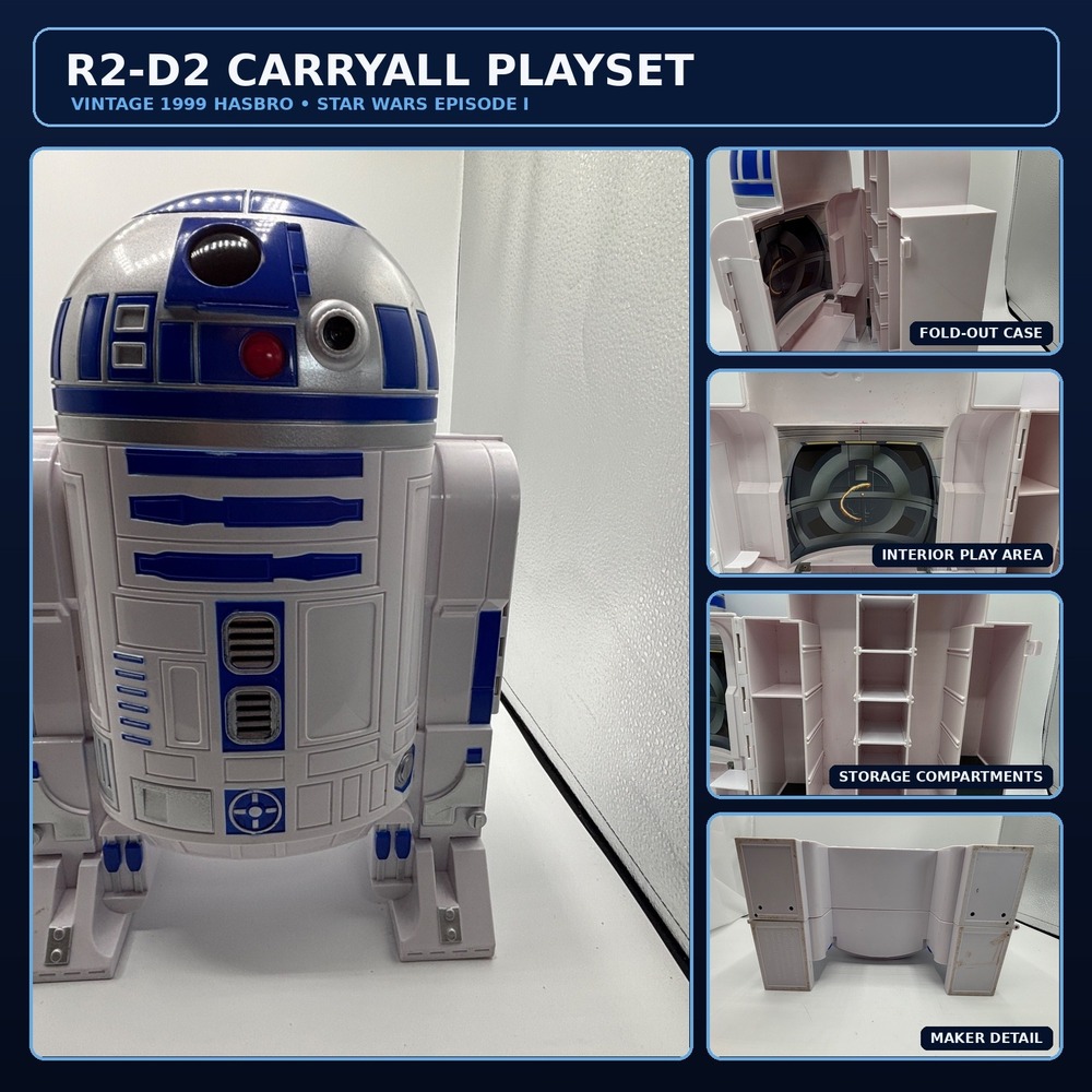 Vintage 1998 Star Wars R2-D2 Action Figure Carrying Case Hasbro 12 inch Storage